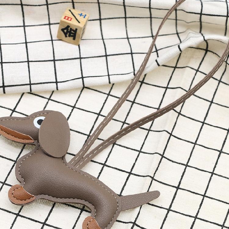 Fashion Keyholders Sausage Dog Keychain Chocolate Keyrings Creative Bag Charm PU Keychain Braided Rope Bag Pendant