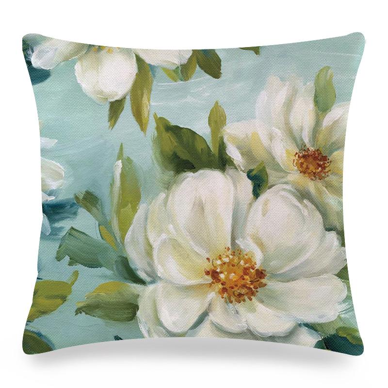 Watercolor Roses and Butterflies Digital Printing Short Plush Pillow Covers for Car Sofa Office Cushion Cover Home Goods
