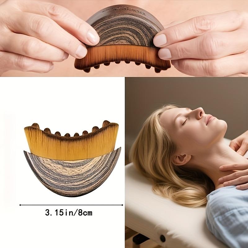 Ergonomic Lymphatic Contour Facial & Body Brush with Soft Polyester Bristles, Precision Neckline Sculpting & Drainage for Face, Jawline Brush Gift