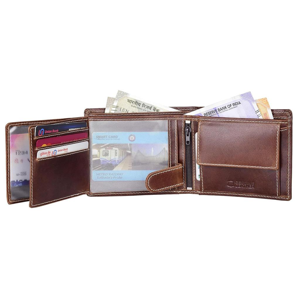 Leo Karamellbrunt Läderplånbok för Män