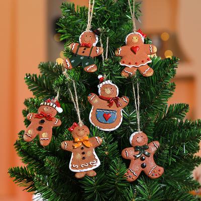 Harz Cookie Mann Lebkuchen Mann Anhänger Weihnachten Baum Dekoration Anhänger Dekorationen Weihnachten Anhänger
