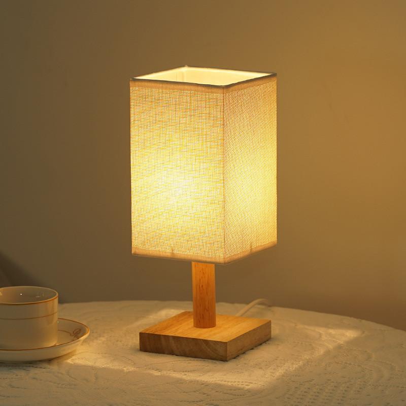 

Nordic Wooden Bedside Lamp LED Modern Table Night Light for Bedroom Home Decor Lamp Warm Light