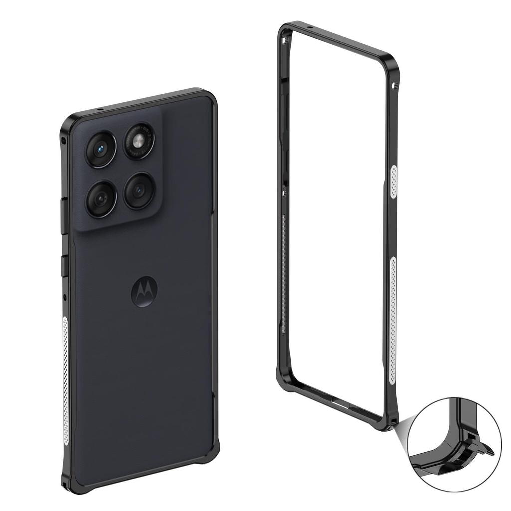 Motorola X70 Air Pro Cooling Metal Frame Edge 60s Seahorse Buckle Case, Cross-Border Compatible