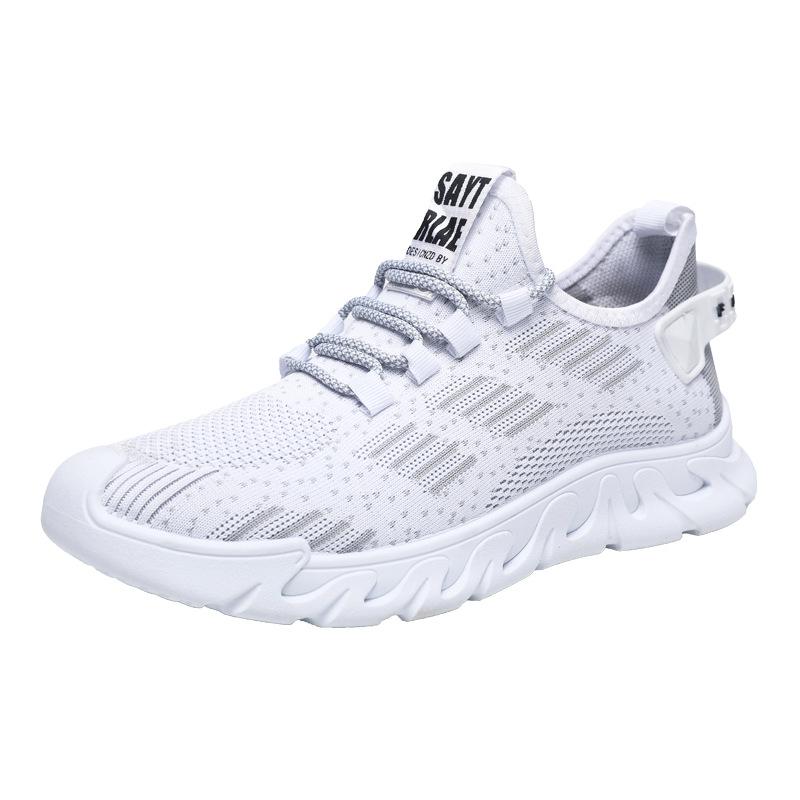 Men's Shoes Summer New Fly-woven Running Sports Trendy Shoes Youth Low-top Mesh Men's Shoes Fashion Lace-up Casual Shoes