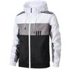 Spring and Autumn Men's and Women's Jackets Color-blocking Three-bar Regular Long-Sleeve Casual Hooded Collar Jacket