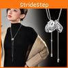 Forward Long Fashion Floral Necklace For Women With Elegant Snake Chain Accents And
