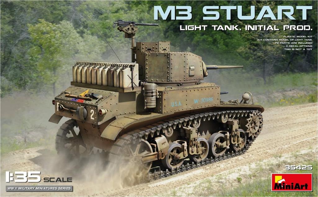 Miniart scale American M3 Stuart Light Tank Early Production Plastic Model Kit MA35425 1/35