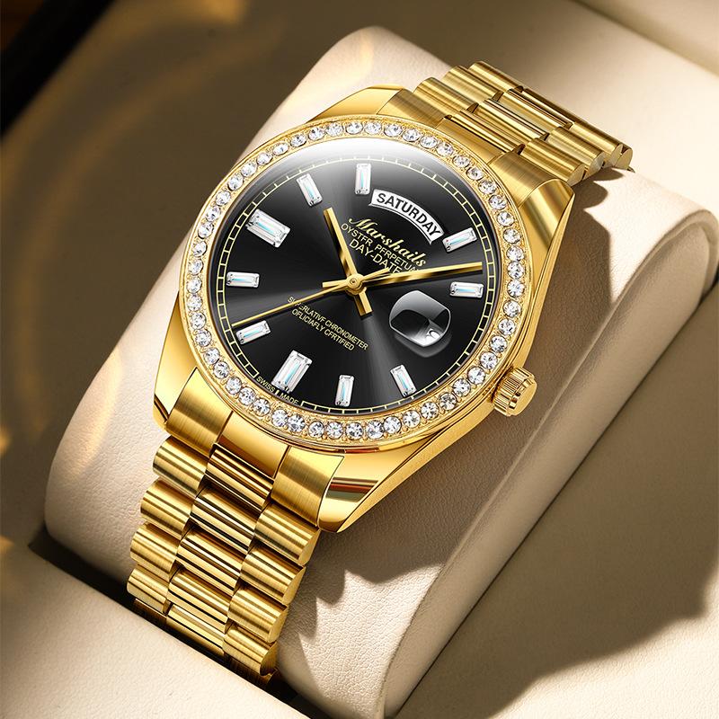 

Fashion Quartz Couple Watches Men Business Sports Watch 30M Waterproof Luminous Classic Calendar Creative Clock Women Wristwatch Men чорний/золотий