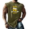 Men Sleeveless Tank Top Loose Fit Casual Streetwear Beer Festival Graphic Printed Muscle Shirt Summer Vacation Workout Gym Vest