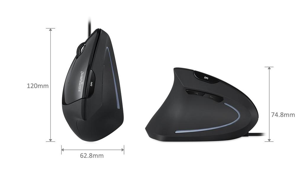 Perixx Left Hand Ergonomic Mouse Ergonomics PERIMICE-513L (Wired USB)