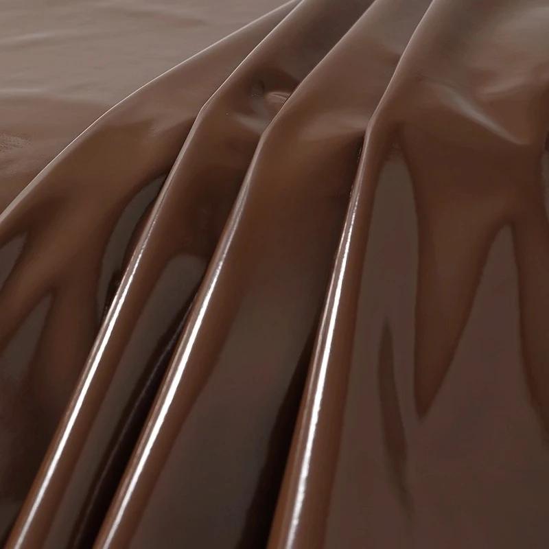 Waterproof 4 Sides Stretch Shiny Leather Fabric Per Meter for Upholstery Sofa Pillows Mat Bag Diy Sewing Cloth Thin Soft Plain