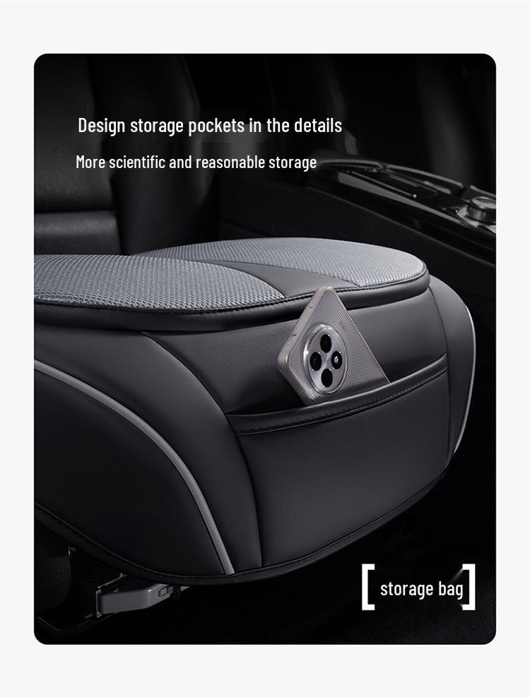 Leather & Gel Car Seat Cushion - Universal, All-Season Fit for MPVs, Sedans, Trucks, SUVs, Off-Road Vehicles
