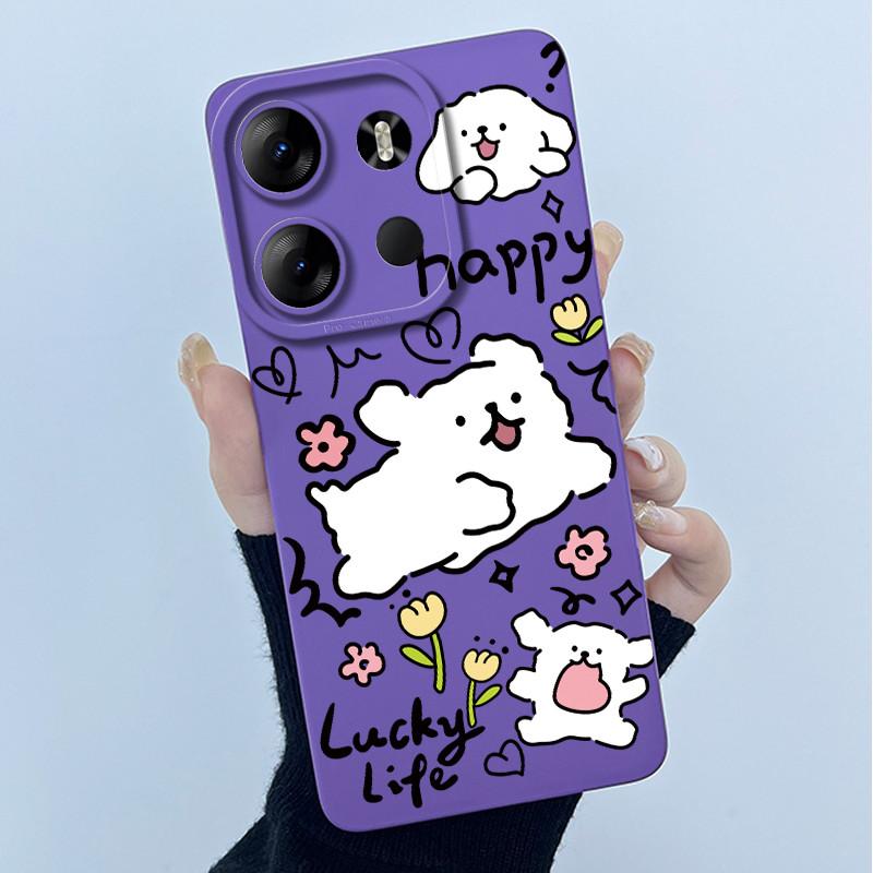 For Tecno Spark Go 2023 Pop 7 Pro BF7 Infinix Smart 7 Plus Smart7 HD Case Lovely Cartoon Cat Liquid Silicone Soft TPU Back Cover