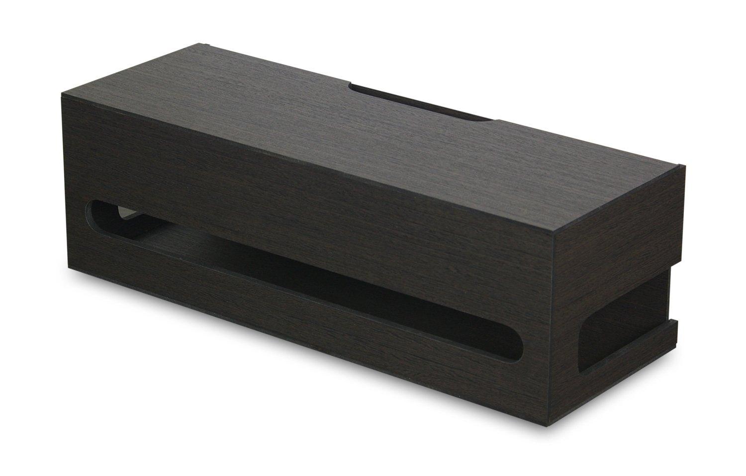 

TATSU-CRAFT Bosk Basque Cable Box, Large, Black, Black, Power Strip Storage, Wire Organization, Simple Design, Office Space-Saving, Neat Storage,