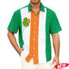 2026 St. St. Patrick's Day Hemd Für Männer Frauen 3D Gedrucktes Irisches Kleeblatt Hawaiianisches Hemd Street Kurzarm Oberteile Lässige Hemden mit Knöpfen