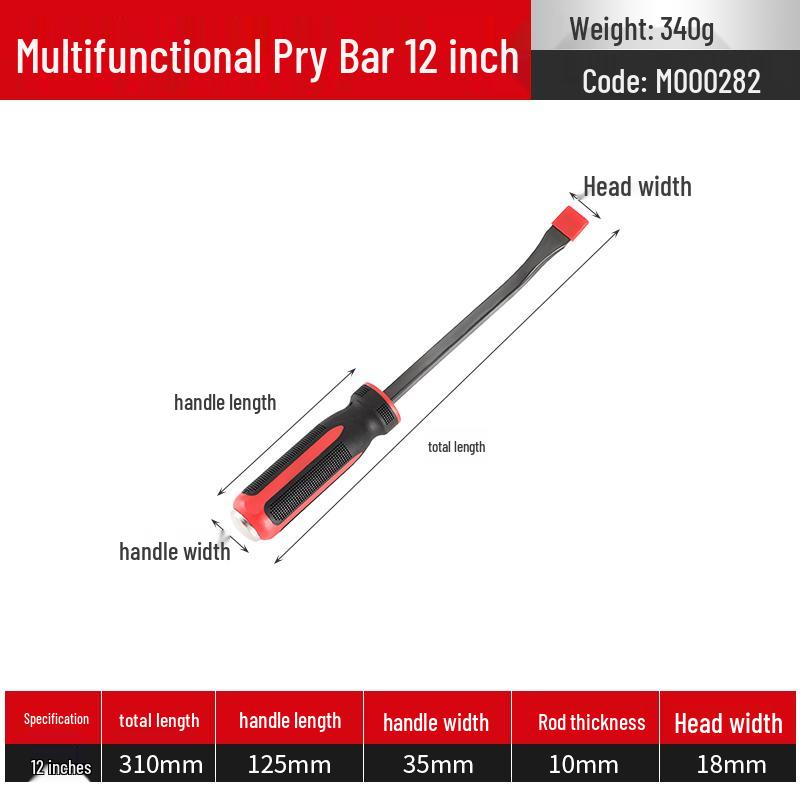 Extra Large Chrome Vanadium Steel Crowbar for Woodworking & Auto Repair - Multi-functional Flathead Pry Bar