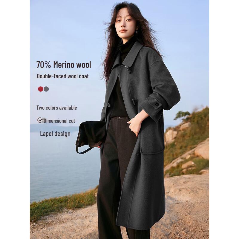 

Mohanyimei Women s Wool Double-Faced Lapel Coat L