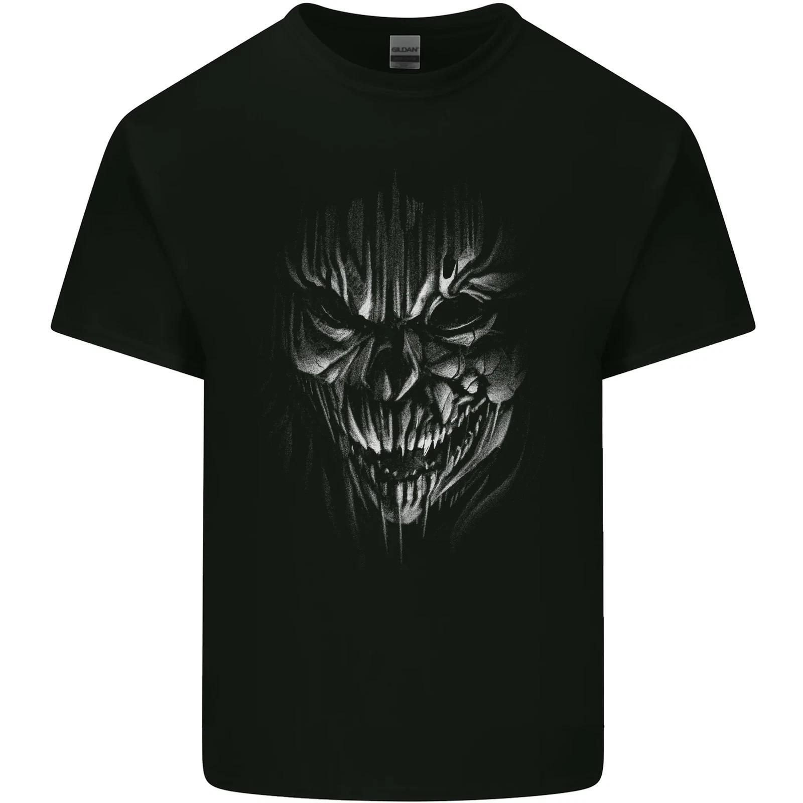 

Demon Skull Devil Satan Grim Reaper Gothic Kids T-Shirt Childrens XL