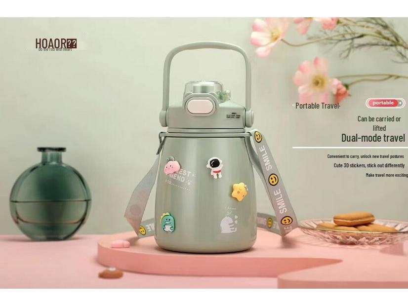 HOAOR Insulated Double-Drink Tumbler with Straw, 950ml