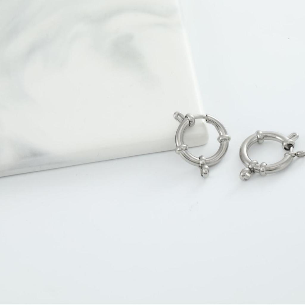 DIY Stainless Steel Jewelry Connector: 8-Spring Clasp for Bracelets, Necklaces, and Steering Wheel Ornaments