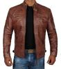 New autumn and winter European and American men's leather jacket stand-up collar punk locomotive leather jacket slim jacket