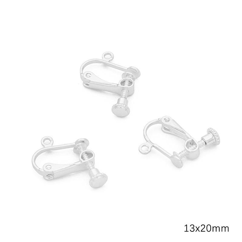 Spiralne klipsy na uszy z wiszącymi kółkami dla nieprzekłutych uszu, wzór żaby, platerowane miedzią 14K/18K, zachowujące kolor, akcesoria do biżuterii DIY