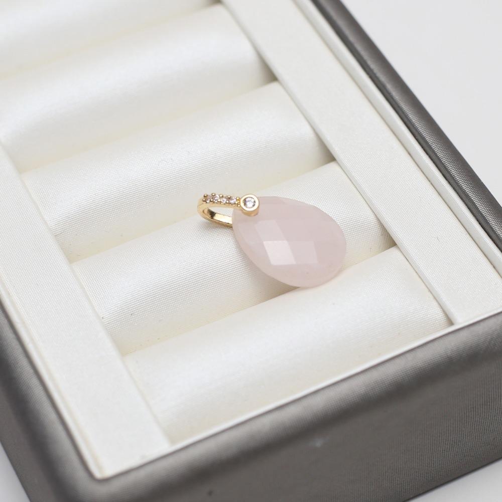 2PCS Faceted Design Gemstone Pendant Diamond Cut Faceted Crystal Pendant For Earring Craft