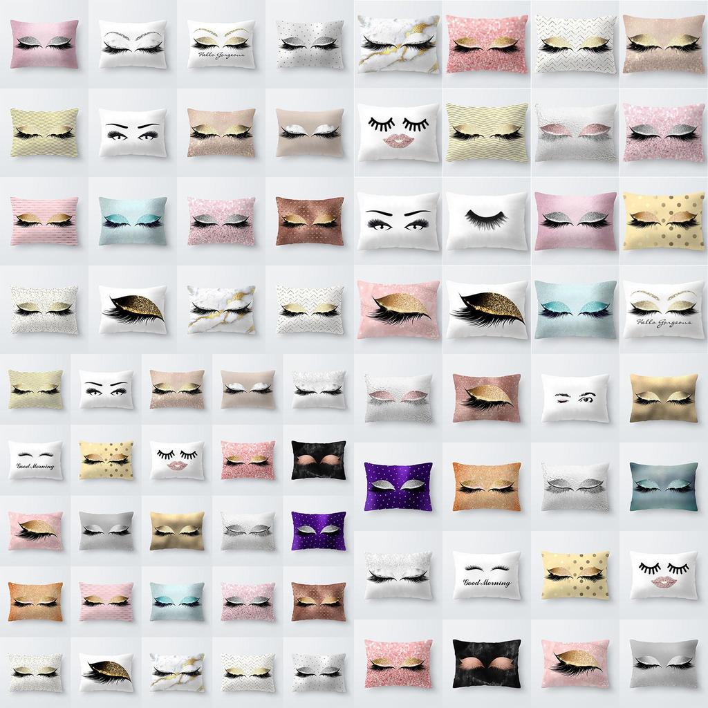 Luxurious Cotton Linen Eyelash Pillow Case For Chic Home And Car Decor