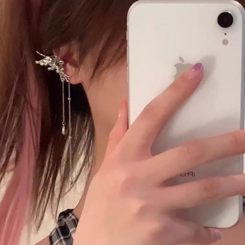 Engelsflügel Ohrclips Damen Nischen-Design Fortgeschrittener Sinn Kalter Stil Quaste Schmetterling Ohne Ohrlöcher Ohrknochenclips Damen