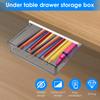 2Pcs Hidden Under Desk Drawer Self Stick Table Pull Out Storage Box Hanging Home Office Pencil Tray Organizer Drawer