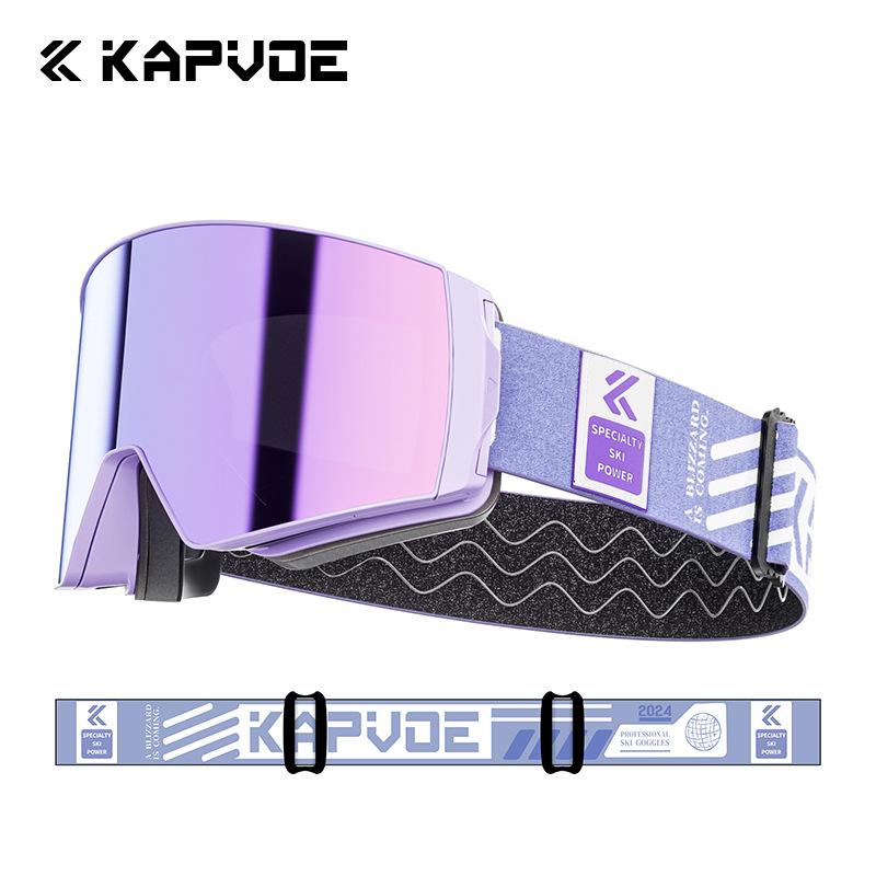 

KAPVOE New Colorful Magnetic Ski Goggles, Professional Mountaineering Snow Goggles, Anti-Fog, Prescription-Ready, for Men and Women, for Single and TK721-Q-1L-04