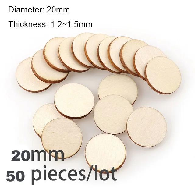 New Diameter 1-10CM Natural Unfinished Round Wood Slices Circles Discs for DIY Craft Kids Christmas Painting Toys Ornament Decor
