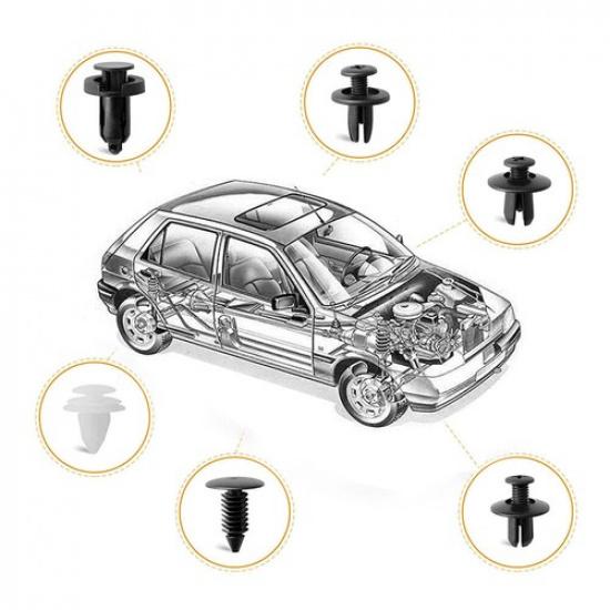 100pcs Car Body Plastic Trim Retainer Fastener Clips Push Pin Accessories Kit