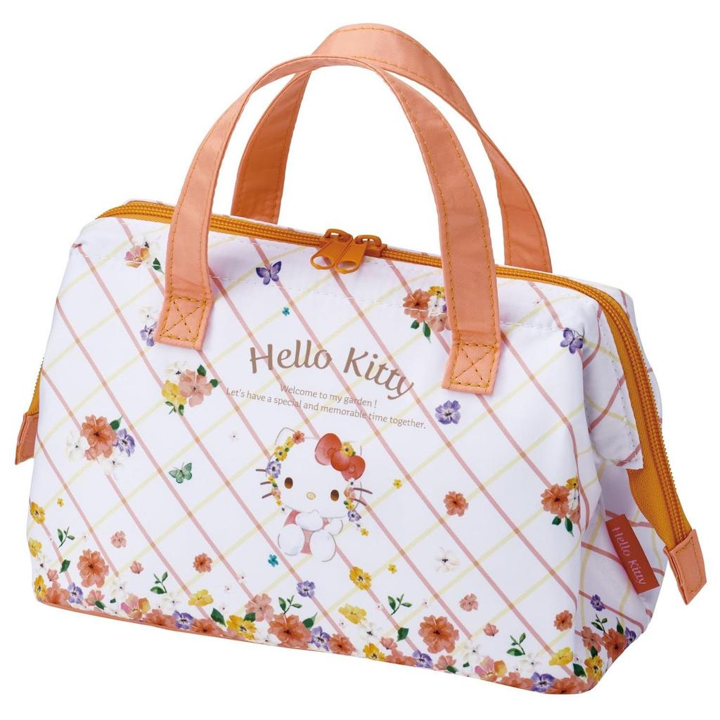 Skater Lunch Bag Insulated Frame Womens Sanrio Hello Kitty Pastel Vivid Watercolor Floral Pattern Girl KGA1-A