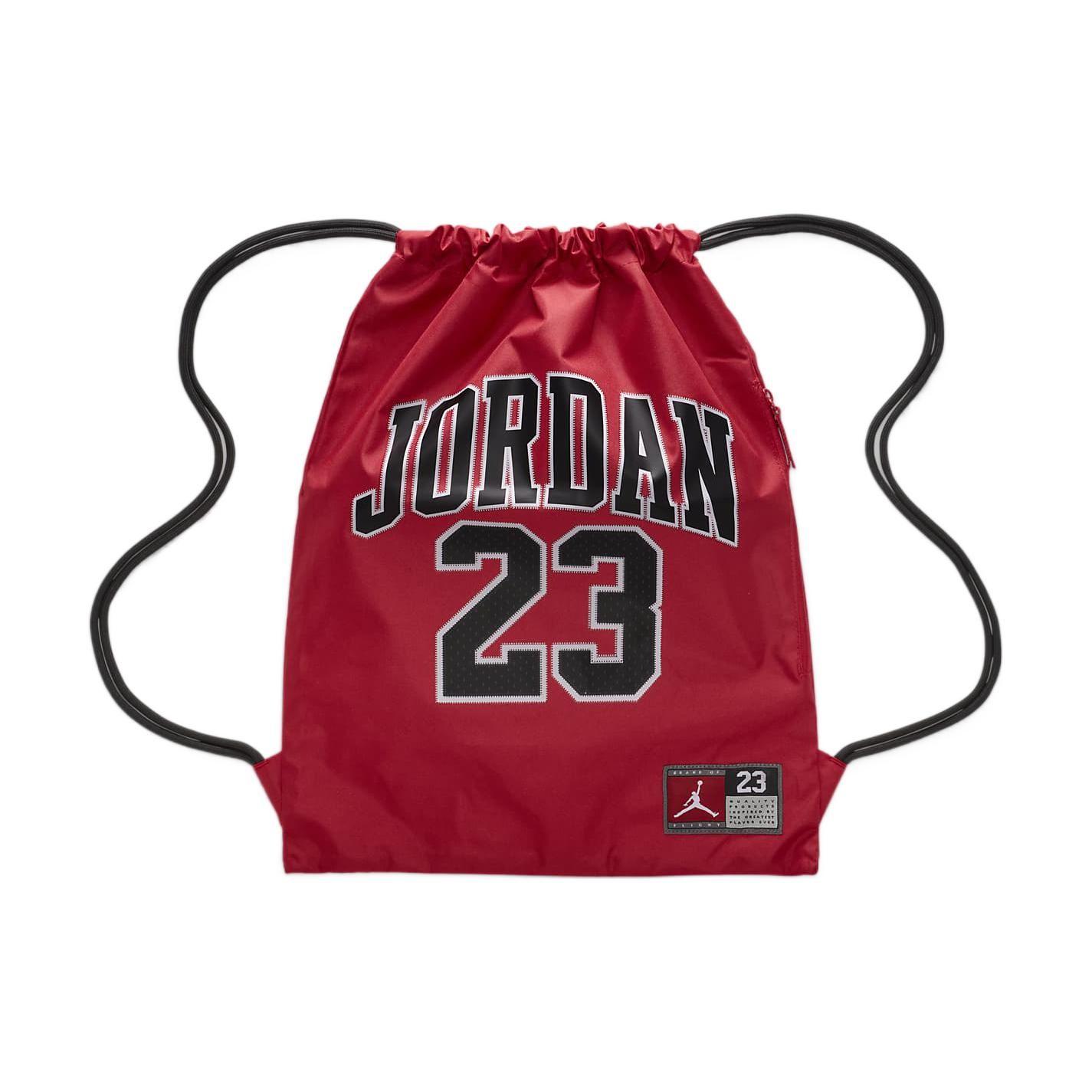 Jordan 23 Minimalist Letter Pattern Print Drawstring Closure Polyester Backpack Unisex Backpack Red 9A0757-R78 Red