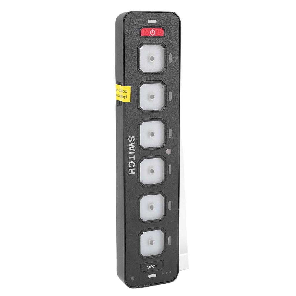 6 Gang Slim Switch Panel 4 Lighting Modes Automatic Dimmable Backlight Multifunction Switch Panel for Truck Boat