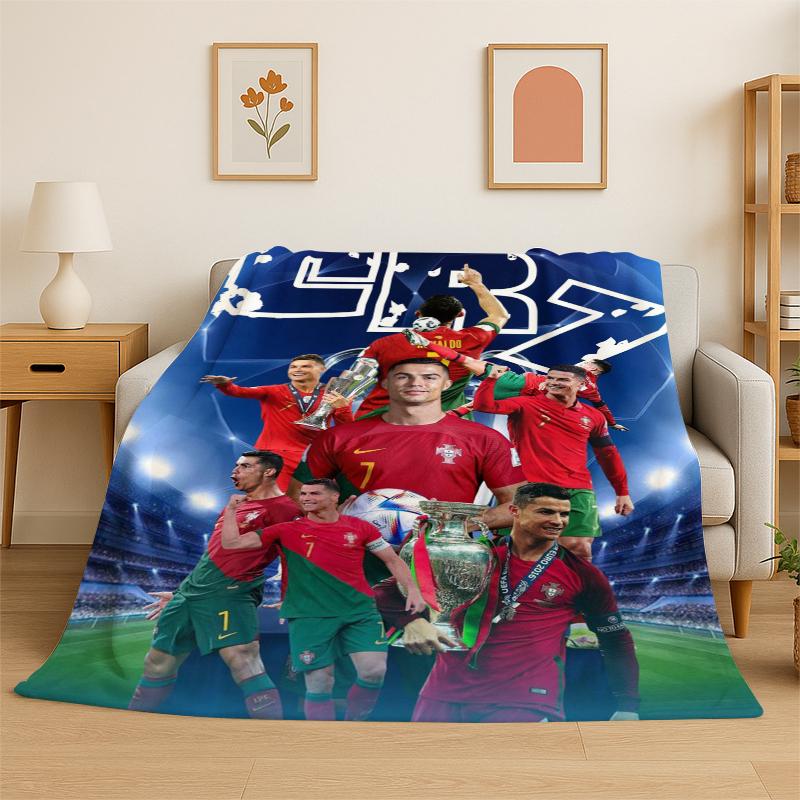 CR7 Capra R-Ronaldo Stella del Calcio Coperta di Flanella Morbida Calda Plaid per Camera da Letto Soggiorno Letto Viaggio Campeggio Picnic Bambino