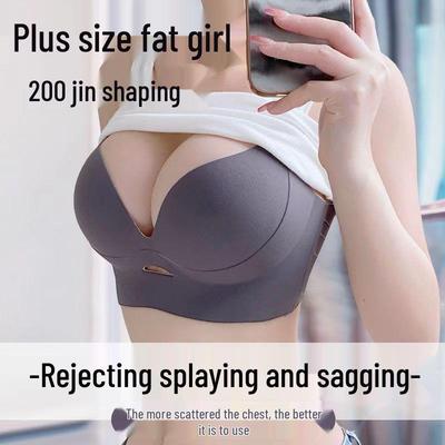 Adjustable Seamless Lift Bra for Women with Plus-Size Support and Minimizing Effect