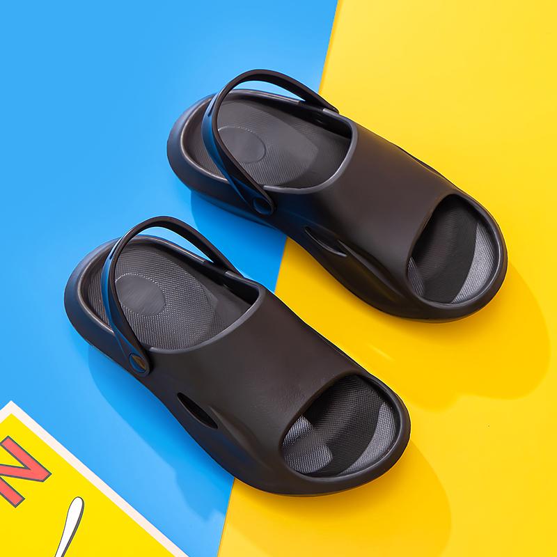 

Женские/мужские тапочки на толстой платформе, летние пляжные сандалии Eva с мягкой подошвой, повседневные туфли для отдыха на природе 36-37 чёрный