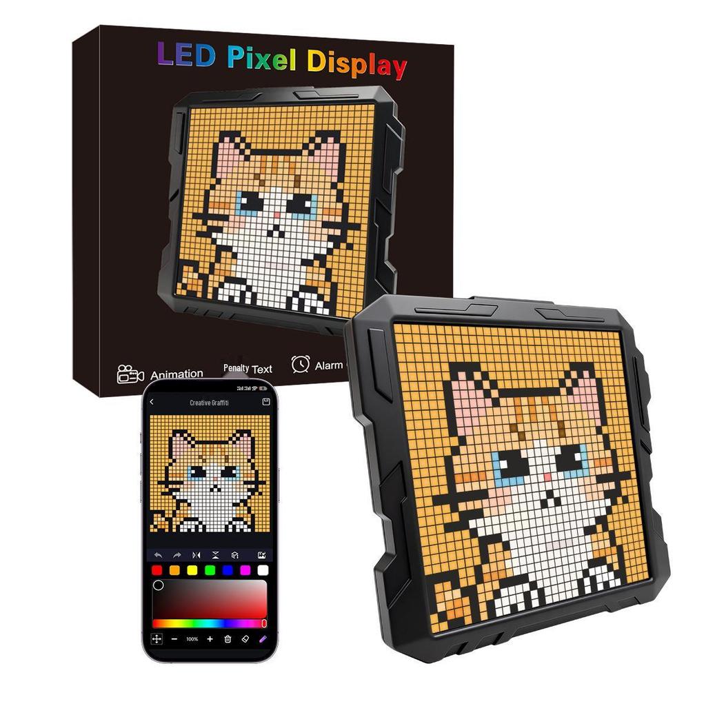Programmable DIY Mecha-Style LED Pixel Screen: RGB Animation & Atmosphere Light for E-sports Desk.