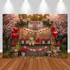 LS Valentine's Day Photography Backdrop Spring Rose Stall Balloon Bear Decor Birthday Baby Shower Kids Portrait Photo Background