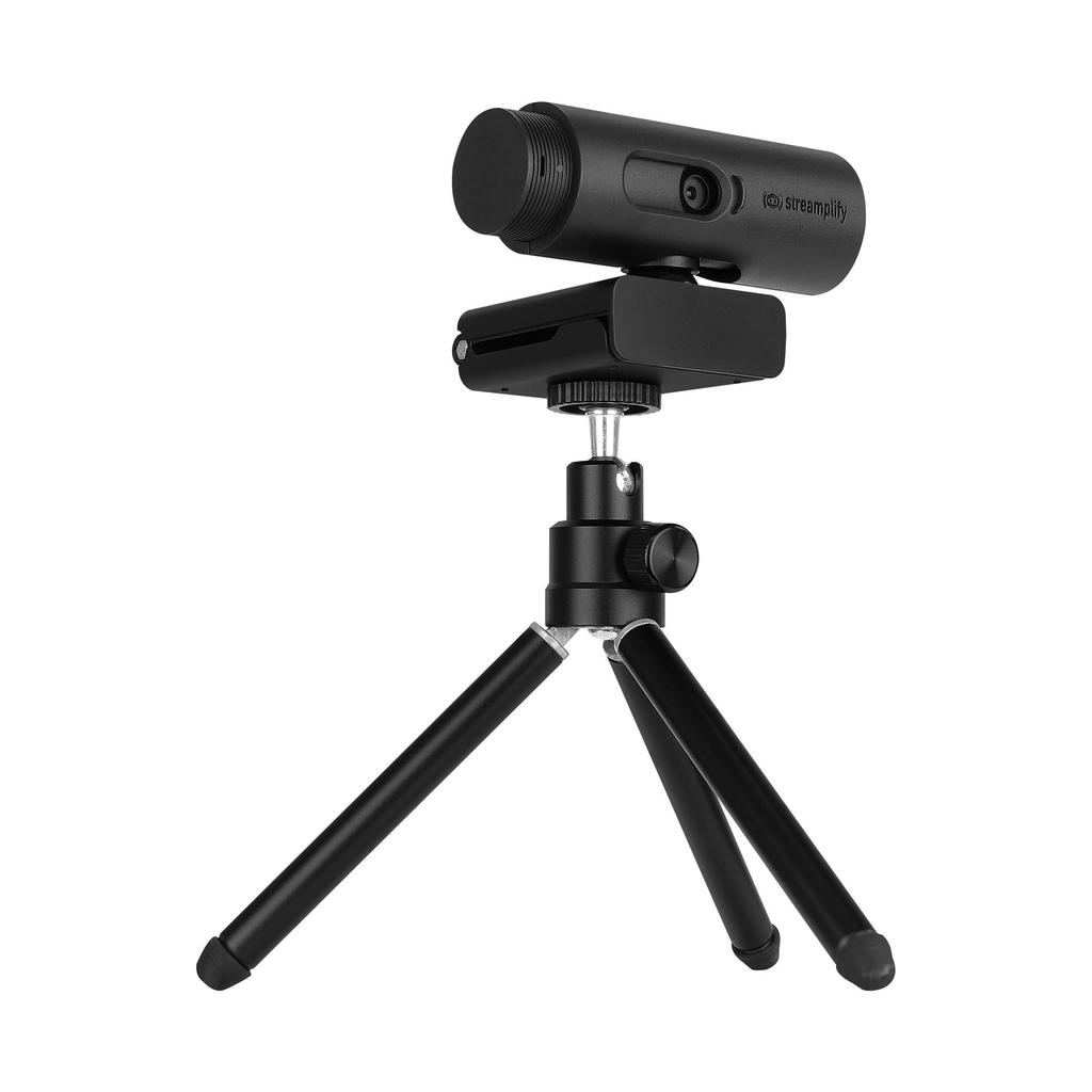 Streamplify CAM Full HD 1080P Field of Sliding Privacy Tripod Stand Swivel Stereo Automatic Exposure 200cm Cable Length Webcam, 60FPS, 90° View,
