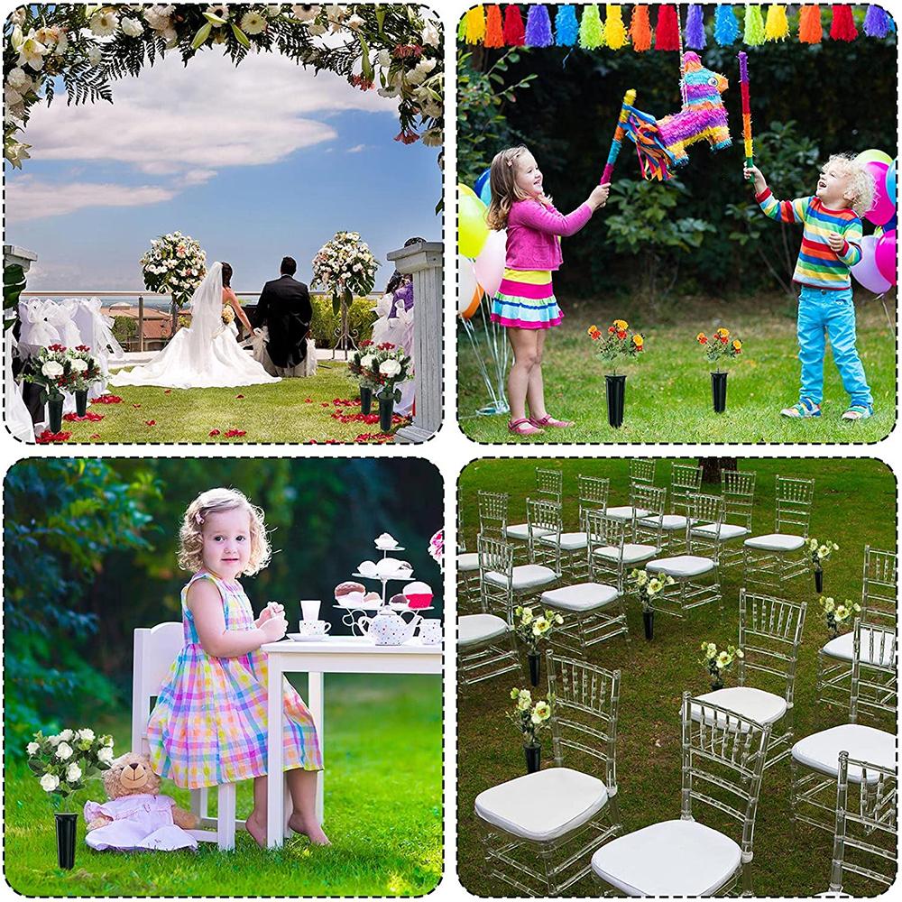 2 Pcs Cemetery Vases with Spikes for Memorial Cemetery Decorations Cone Vase