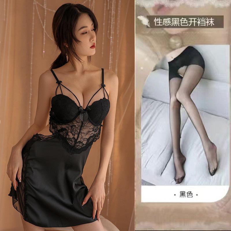 Sexy lingerie sexy lace section uniform seduction perspective passion pure lust nightdress suit