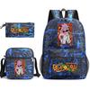 Dragon Ball Z Printed Backpack Set 3-Piece Casual School Bag For Boys And Girls Youth With Pencil Case Shoulder Bag