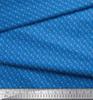 Soimoi Blue Japan Crepe Satin Fabric Leaf Floral Print Sewing Fabric Metre 42 Inch