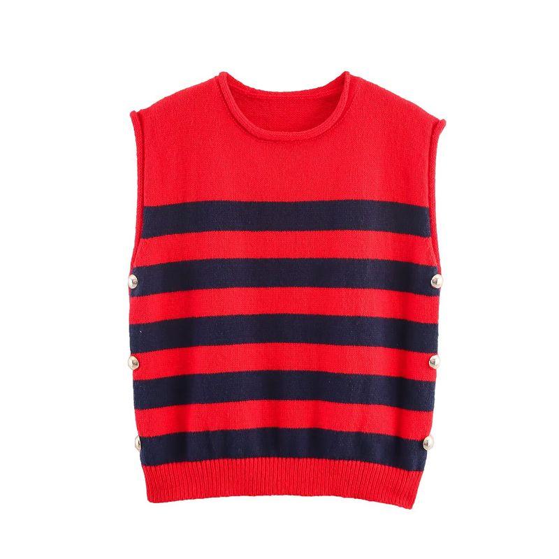 Araltay New Arrival Fashion Style Women's Clothing Fashion Side Button Decoration Knitting Vest Style Tops 2893078
