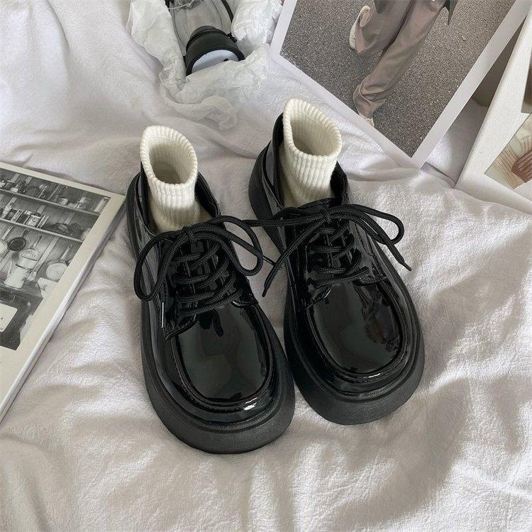 

British style small leather shoes women s spring 2025 new muffin thick sole heightened Japanese jk Mary Jane big head single shoes 35