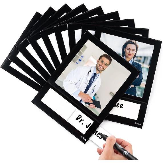 Magnetic Picture Frames with Black Border(4"X6",10 Pack),Magnet Photo Frame Pockets/Postcard Holder,Decorations for
