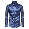 Men S Long Sleeve Solid Color Punk Style Shirt
